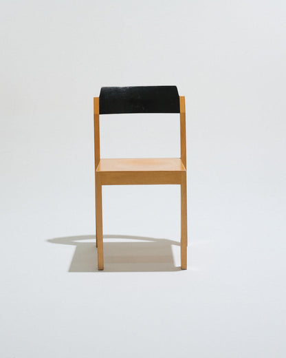 SET DE 6 CHAISES EMPILABLES EN BOIS, 1950s