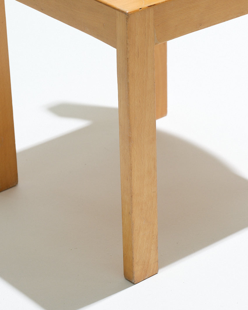 Set of 8 stackable wooden chairs, 1950s