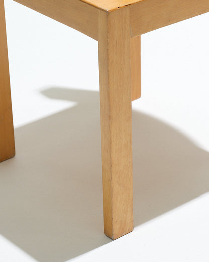 Set of 8 stackable wooden chairs, 1950s