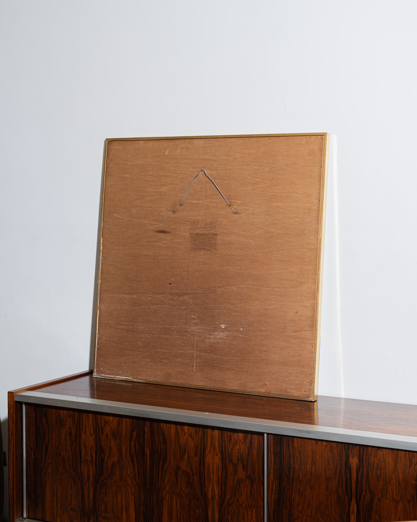 CLOISONNÉ GLASS AND BRASS MIRROR, 1970s