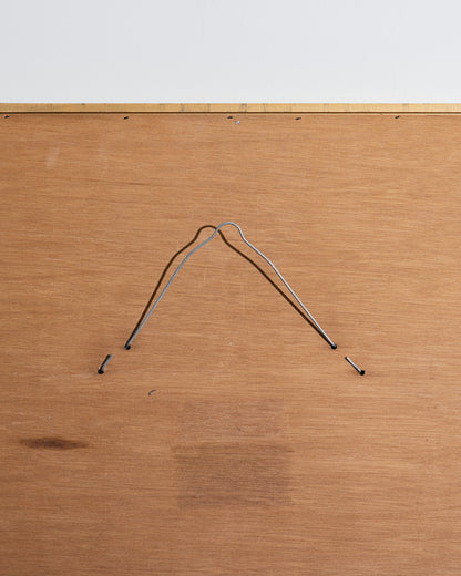 CLOISONNÉ GLASS AND BRASS MIRROR, 1970s