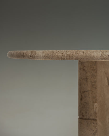 OVAL TRAVERTINE DINING TABLE, ROCHE-BOBOIS, 1970s 