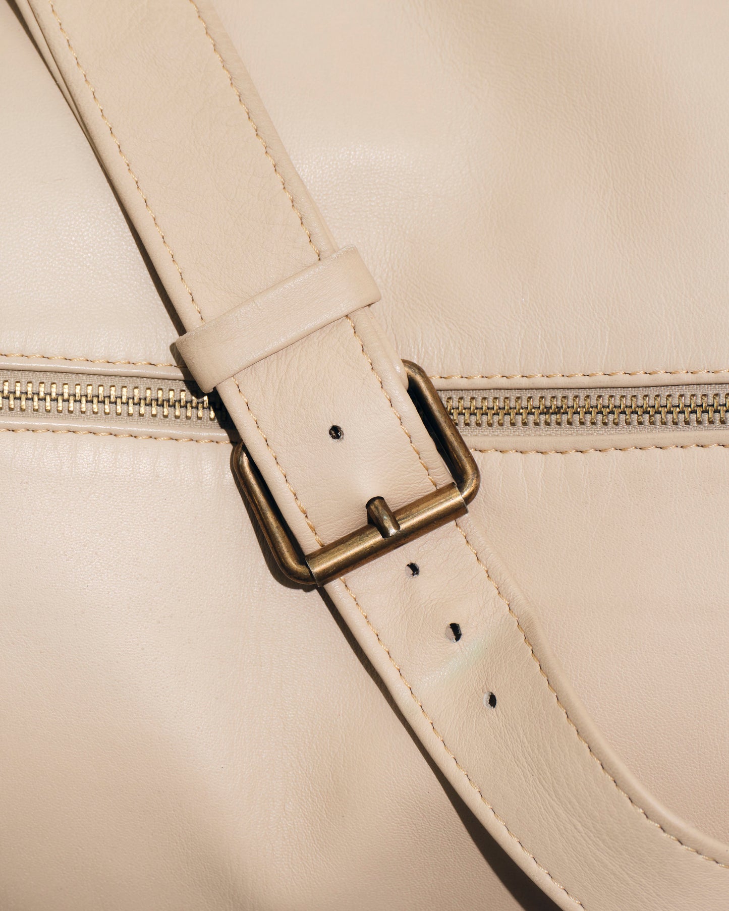 DAYBED EN CUIR BEIGE ET TRAVERTIN, 1980s