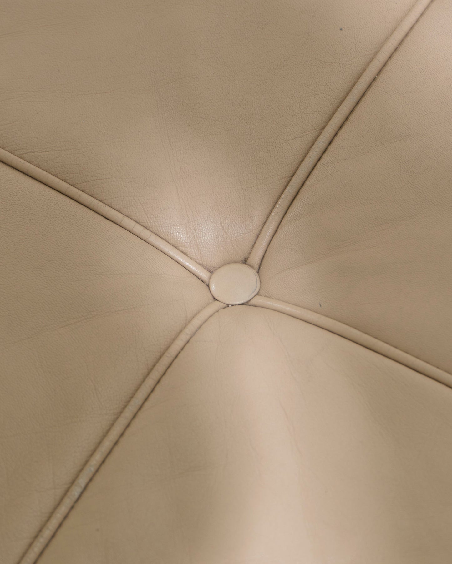 DAYBED EN CUIR BEIGE ET TRAVERTIN, 1980s