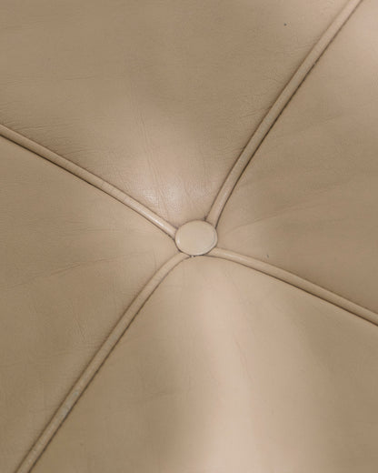 DAYBED EN CUIR BEIGE ET TRAVERTIN, 1980s