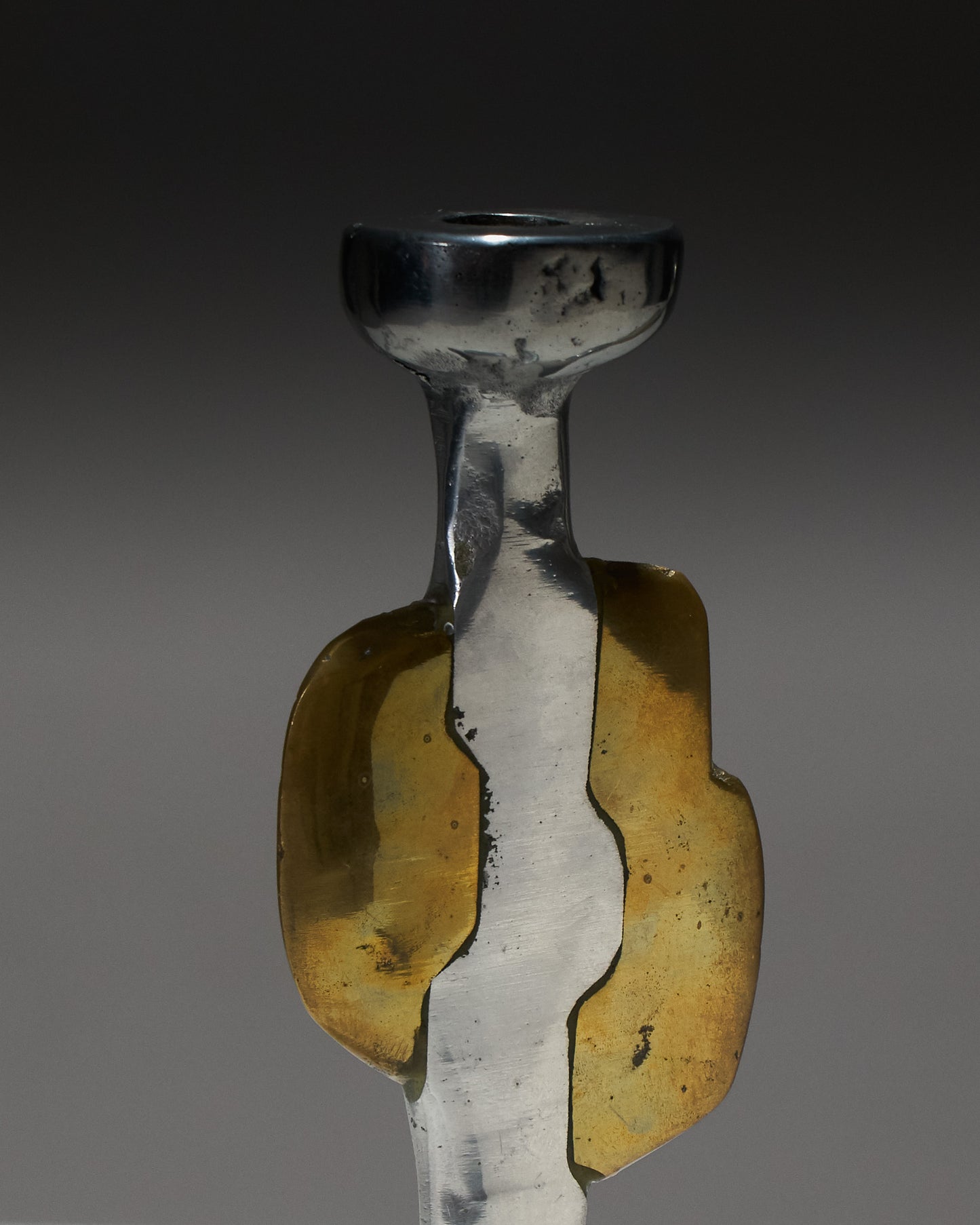 PAIR OF BRUTALIST CANDLESTICKS, 1970s 