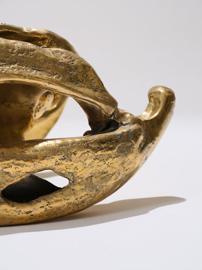 LARGE BRASS CROCODILE HEAD, 1980s