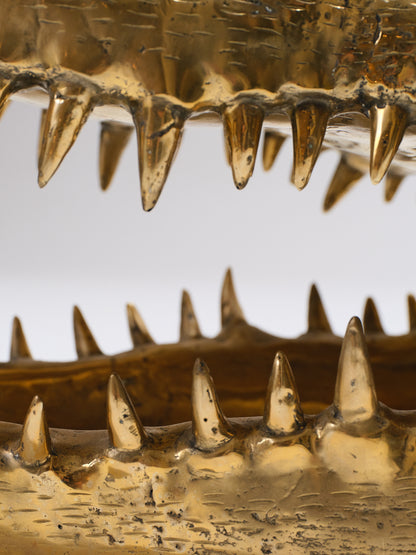 LARGE BRASS CROCODILE HEAD, 1980s