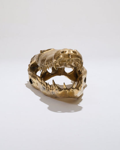 LARGE BRASS CROCODILE HEAD, 1980s