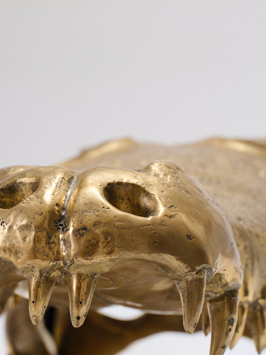 LARGE BRASS CROCODILE HEAD, 1980s