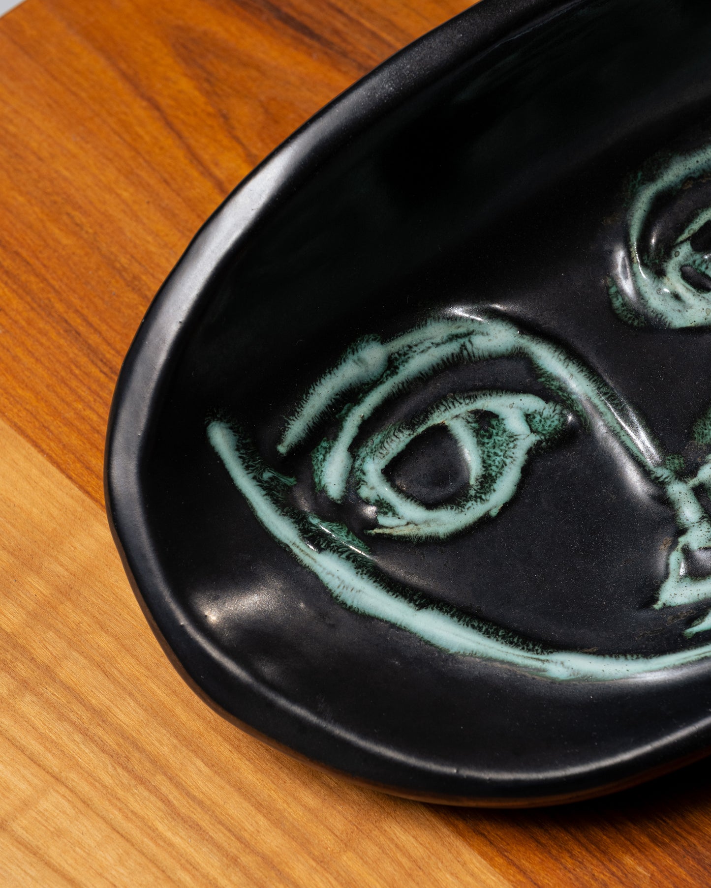Ceramic bowl with stylized face, 1960s