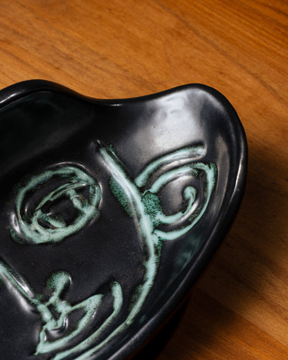 Ceramic bowl with stylized face, 1960s