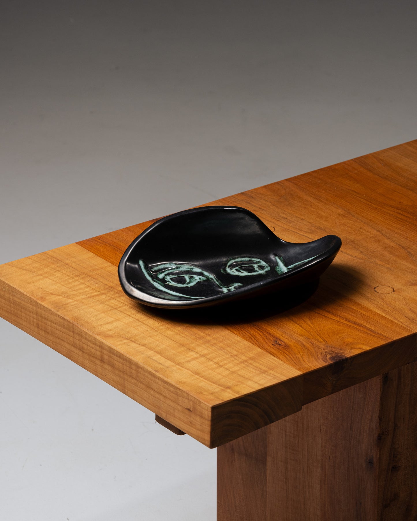 Ceramic bowl with stylized face, 1960s