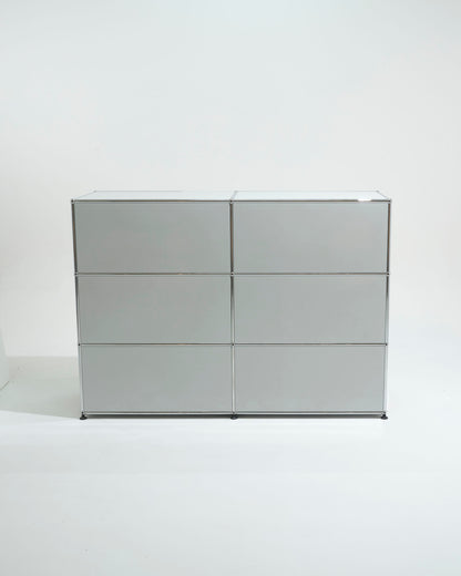 USM Haller metal storage unit, 6 modules, 2000s