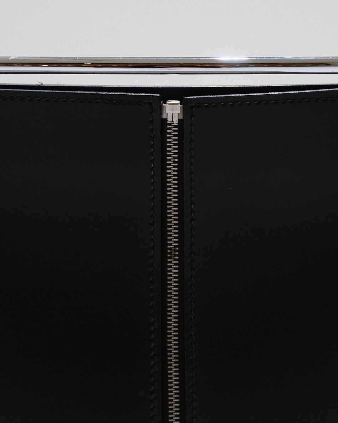 BLACK LEATHER WIRE CHAIR, PASCAL MOURGUE, 1990s