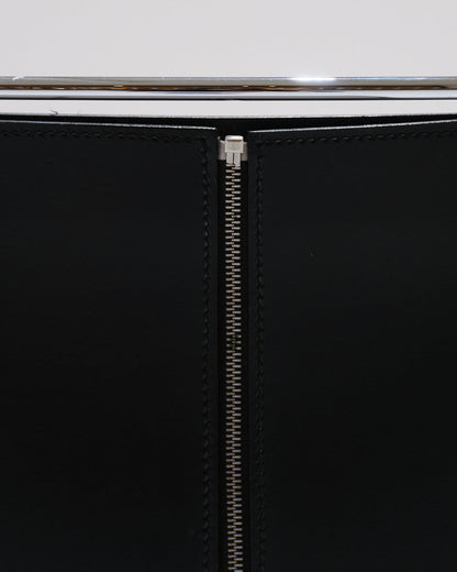 BLACK LEATHER WIRE CHAIR, PASCAL MOURGUE, 1990s