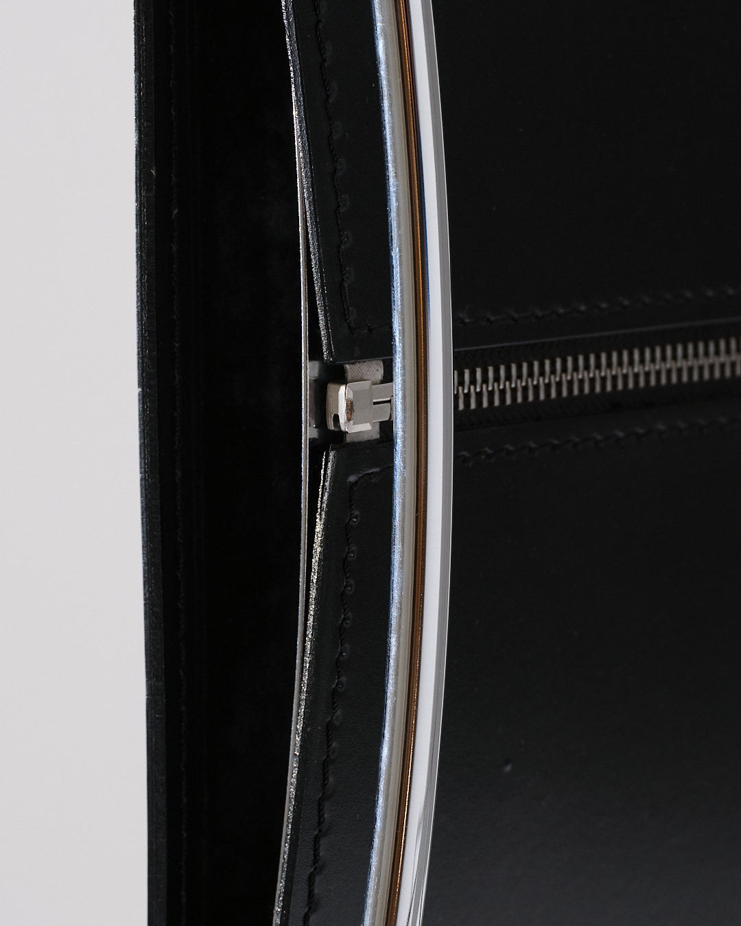 BLACK LEATHER WIRE CHAIR, PASCAL MOURGUE, 1990s