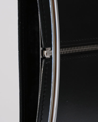 BLACK LEATHER WIRE CHAIR, PASCAL MOURGUE, 1990s