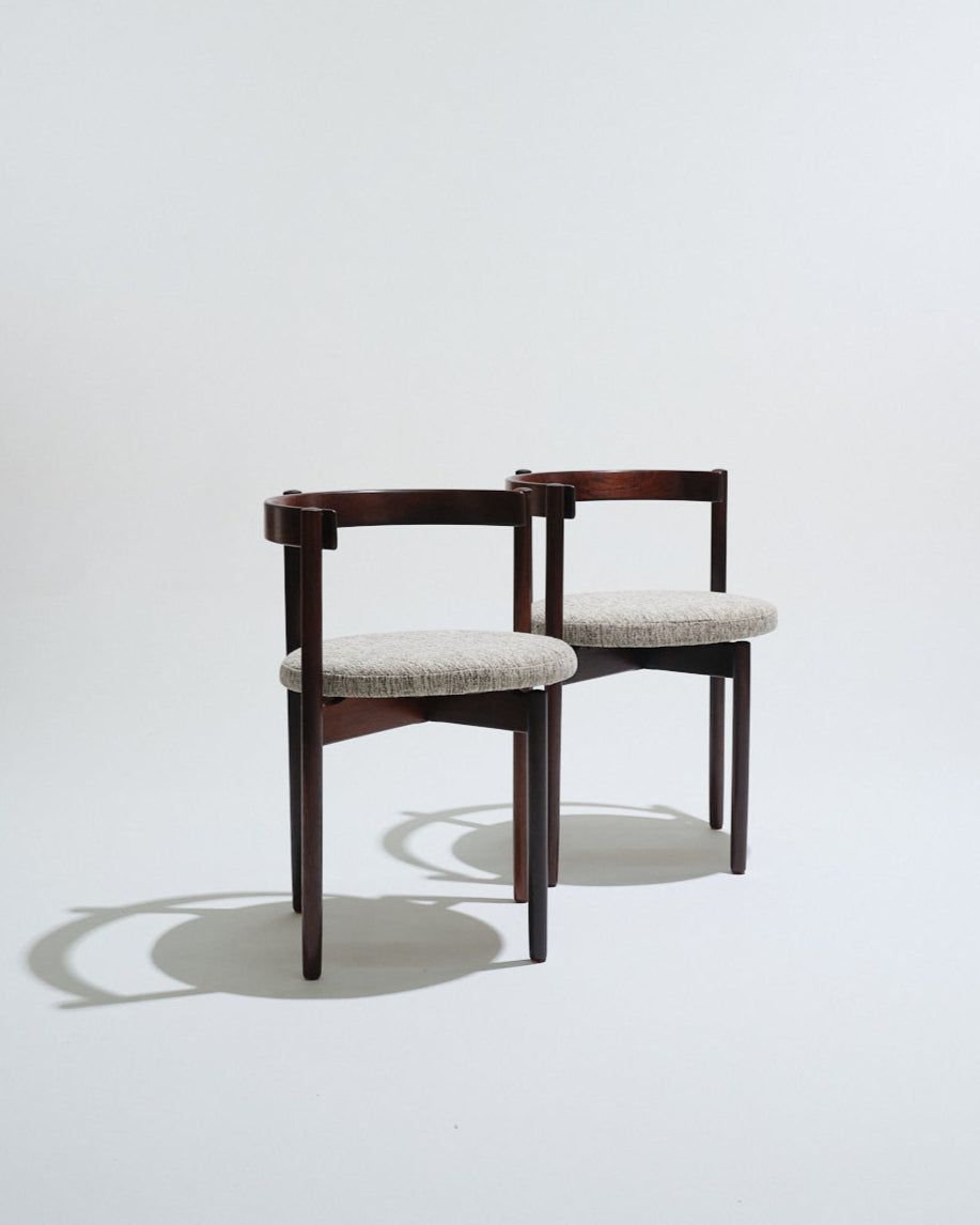 PAIRE DE CHAISES EN PALLISANDRE, HUGO FRANDSEN, 1970s