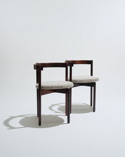 PAIRE DE CHAISES EN PALLISANDRE, HUGO FRANDSEN, 1970s