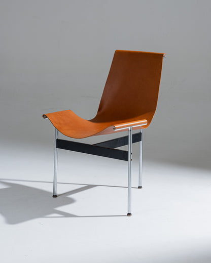 SET OF 8 3LC LEATHER AND METAL CHAIRS, LITTELL &amp; KATAVOLOS, 1960s