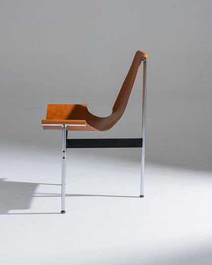 SET OF 6 3LC LEATHER AND METAL CHAIRS, LITTELL &amp; KATAVOLOS, 1960s