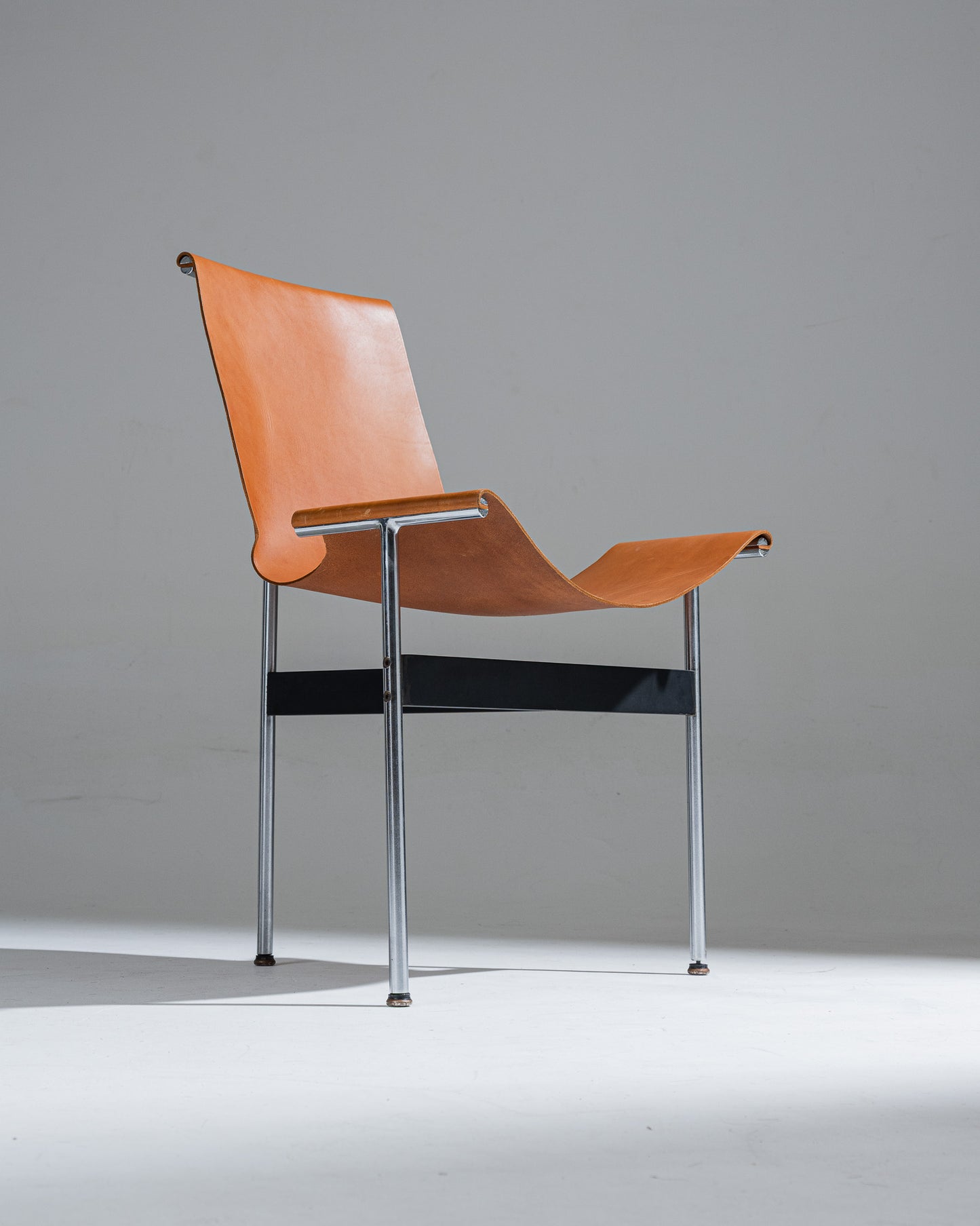 SET OF 6 3LC LEATHER AND METAL CHAIRS, LITTELL &amp; KATAVOLOS, 1960s