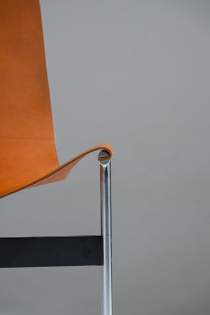 3LC CHAIR IN LEATHER AND METAL, LITTELL &amp; KATAVOLOS, 1960s