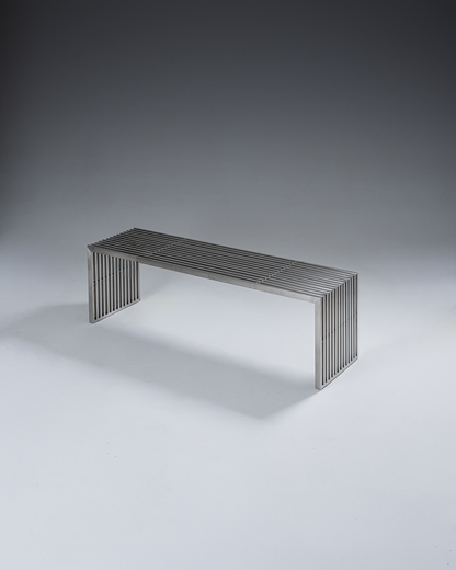 BANC EN ACIER INOXYDABLE MODERNISTE