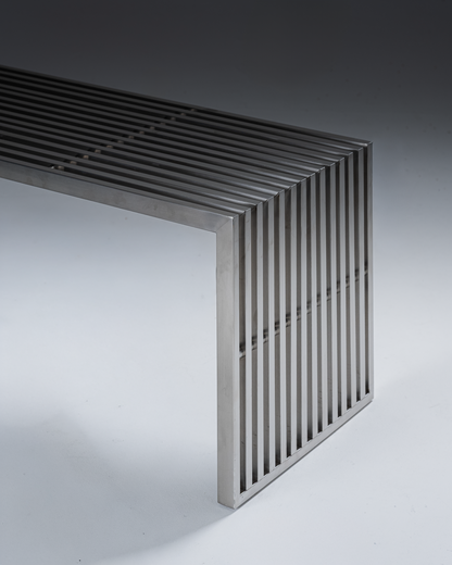 BANC EN ACIER INOXYDABLE MODERNISTE