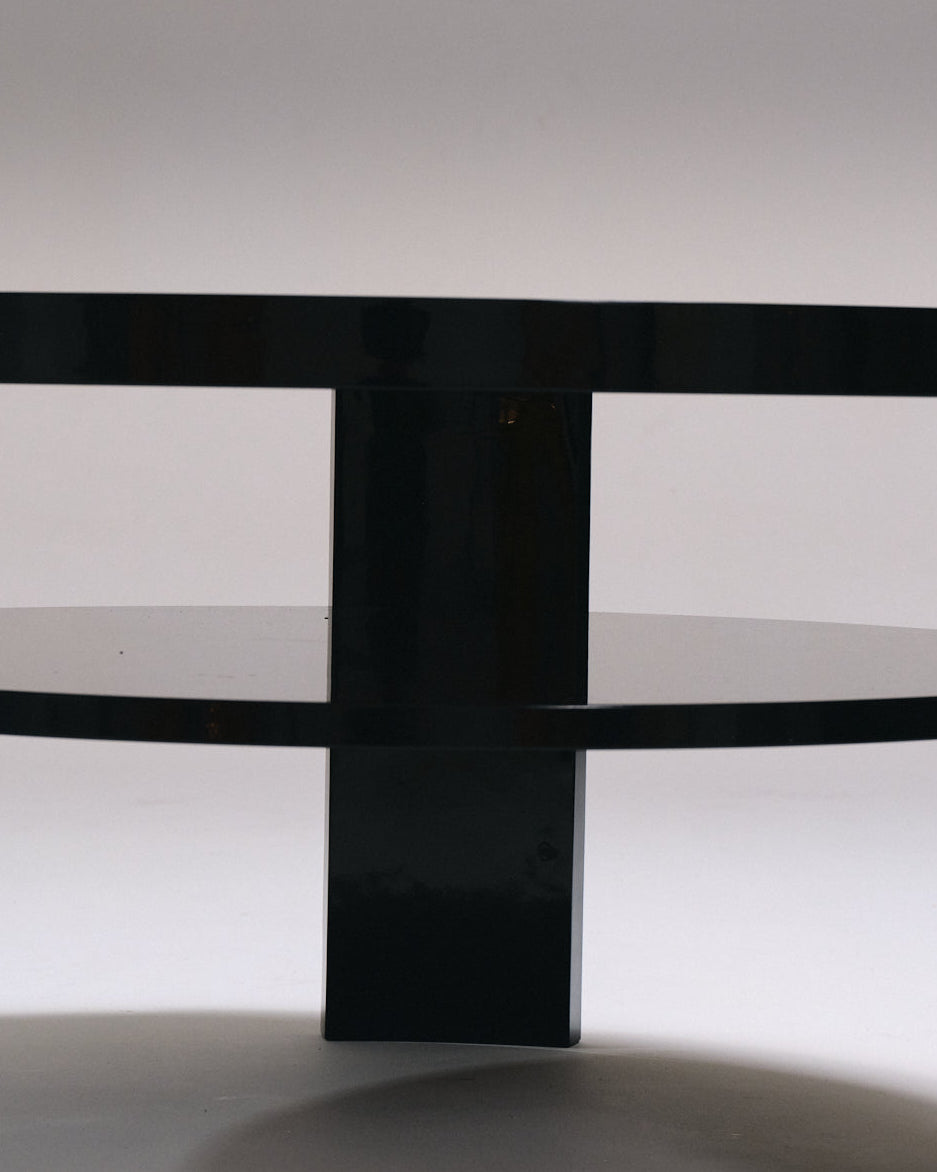 SPINA COFFEE TABLE, BLACK LACQUERED WOOD 