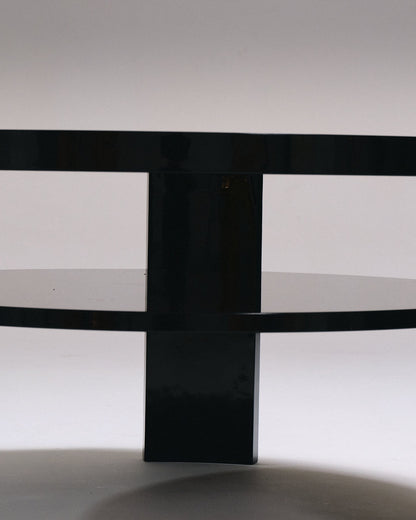 SPINA COFFEE TABLE, BLACK LACQUERED WOOD 