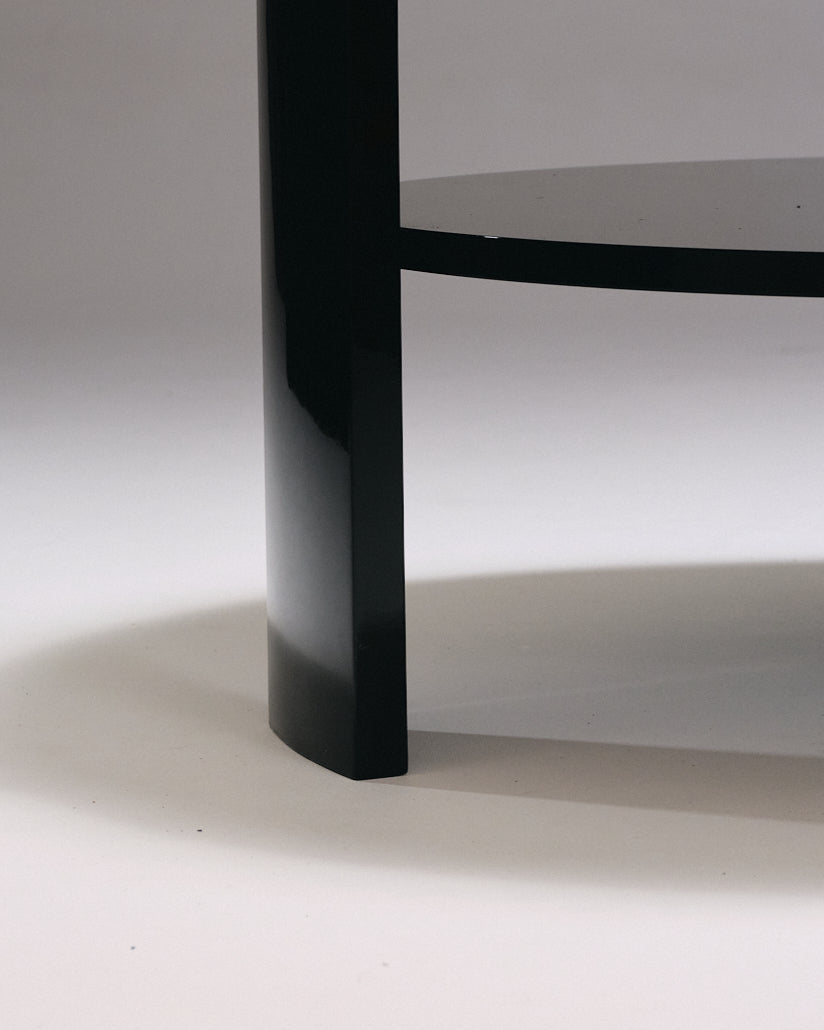 SPINA COFFEE TABLE, BLACK LACQUERED WOOD 