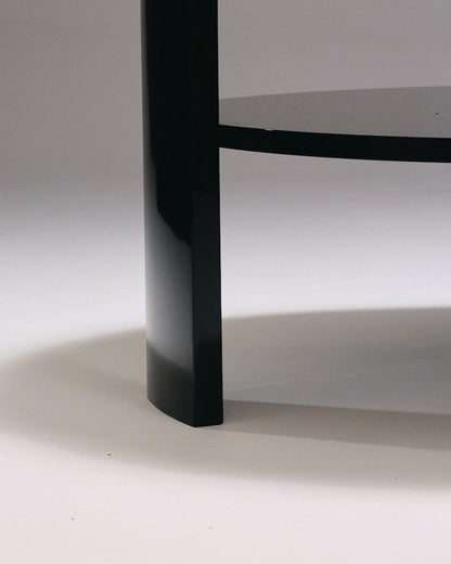 SPINA COFFEE TABLE, BLACK LACQUERED WOOD 