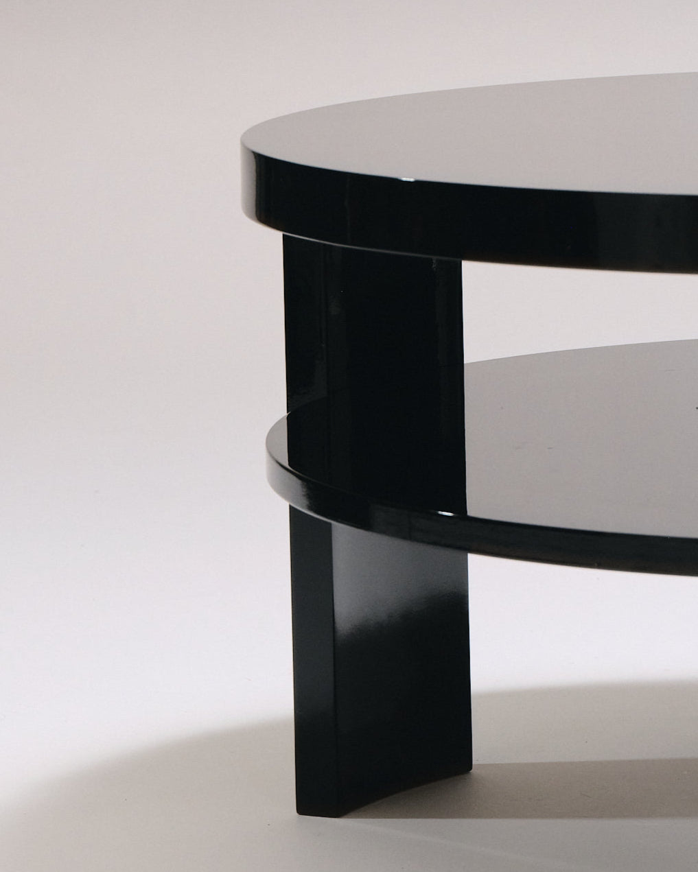 SPINA COFFEE TABLE, BLACK LACQUERED WOOD 