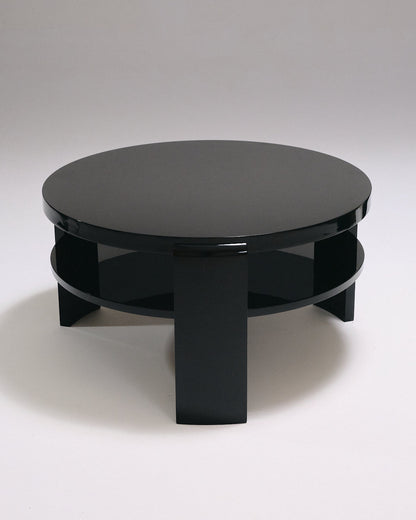 SPINA COFFEE TABLE, BLACK LACQUERED WOOD 