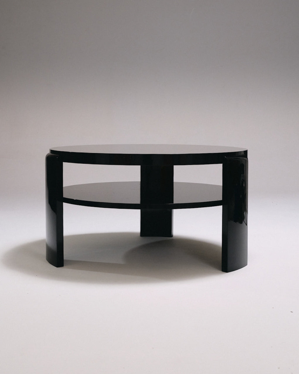SPINA COFFEE TABLE, BLACK LACQUERED WOOD 