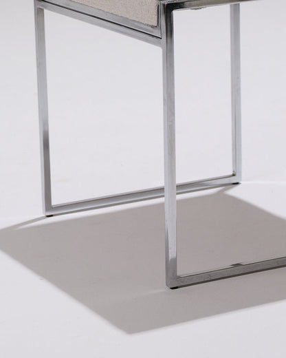 CHAISE EN MÉTAL ET TISSU TEXTURÉ, 1970s