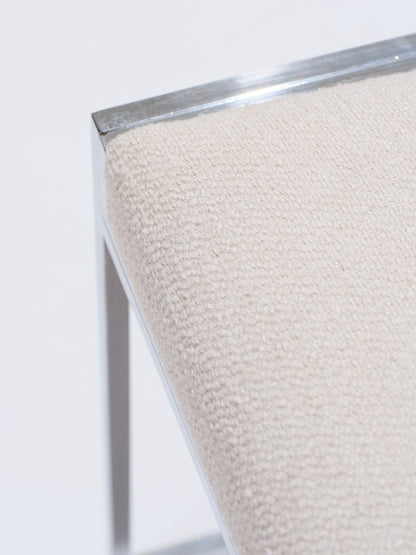 CHAISE EN MÉTAL ET TISSU TEXTURÉ, 1970s