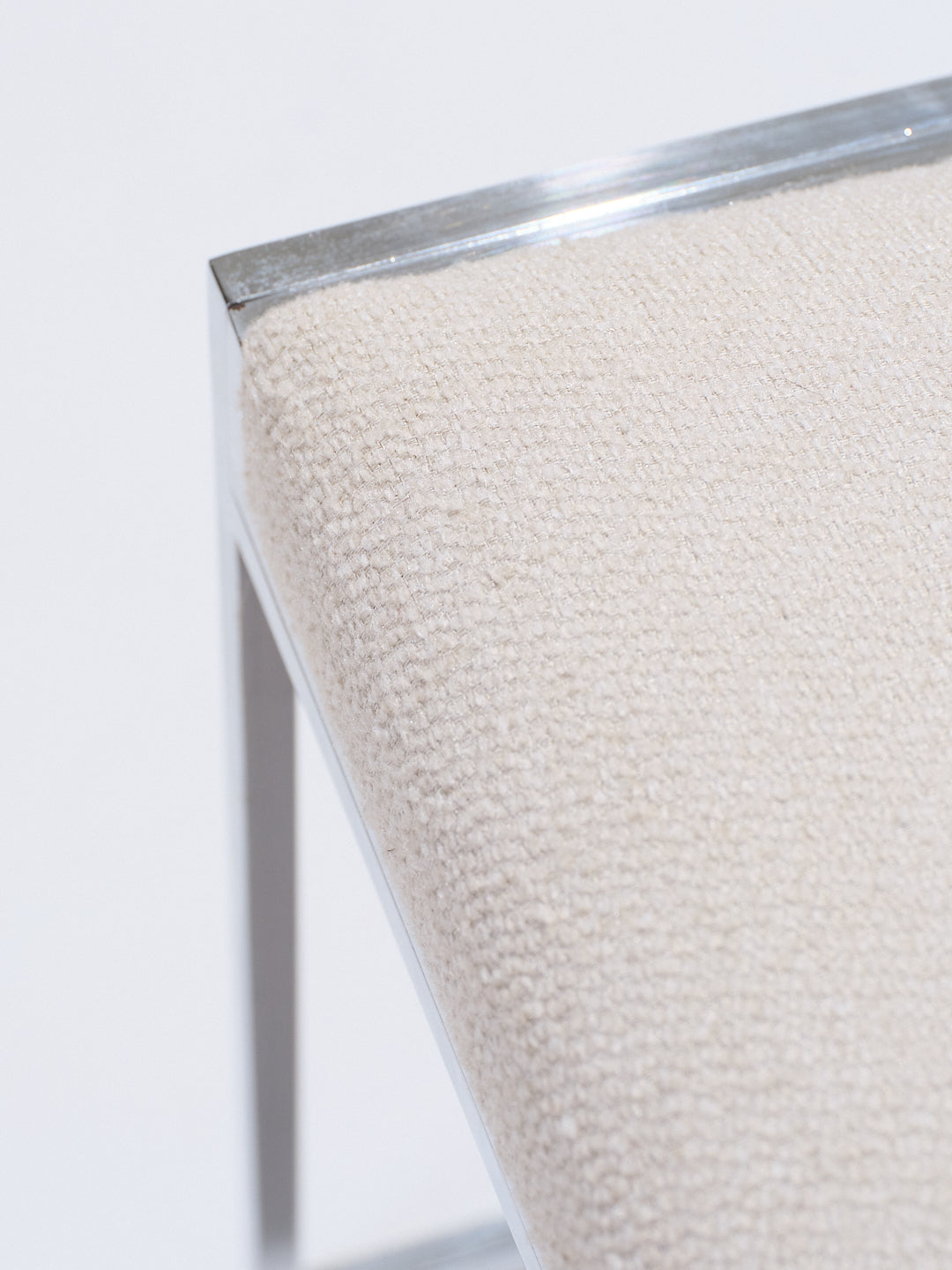 PAIR OF METAL AND TEXTURED FABRIC CHAIRS, 1970S