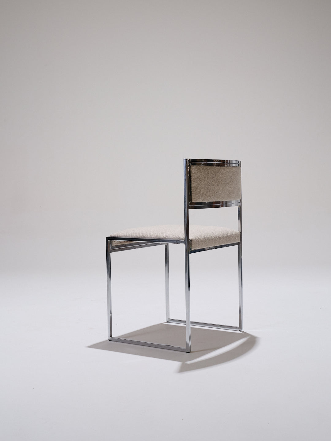 CHAISE EN MÉTAL ET TISSU TEXTURÉ, 1970s