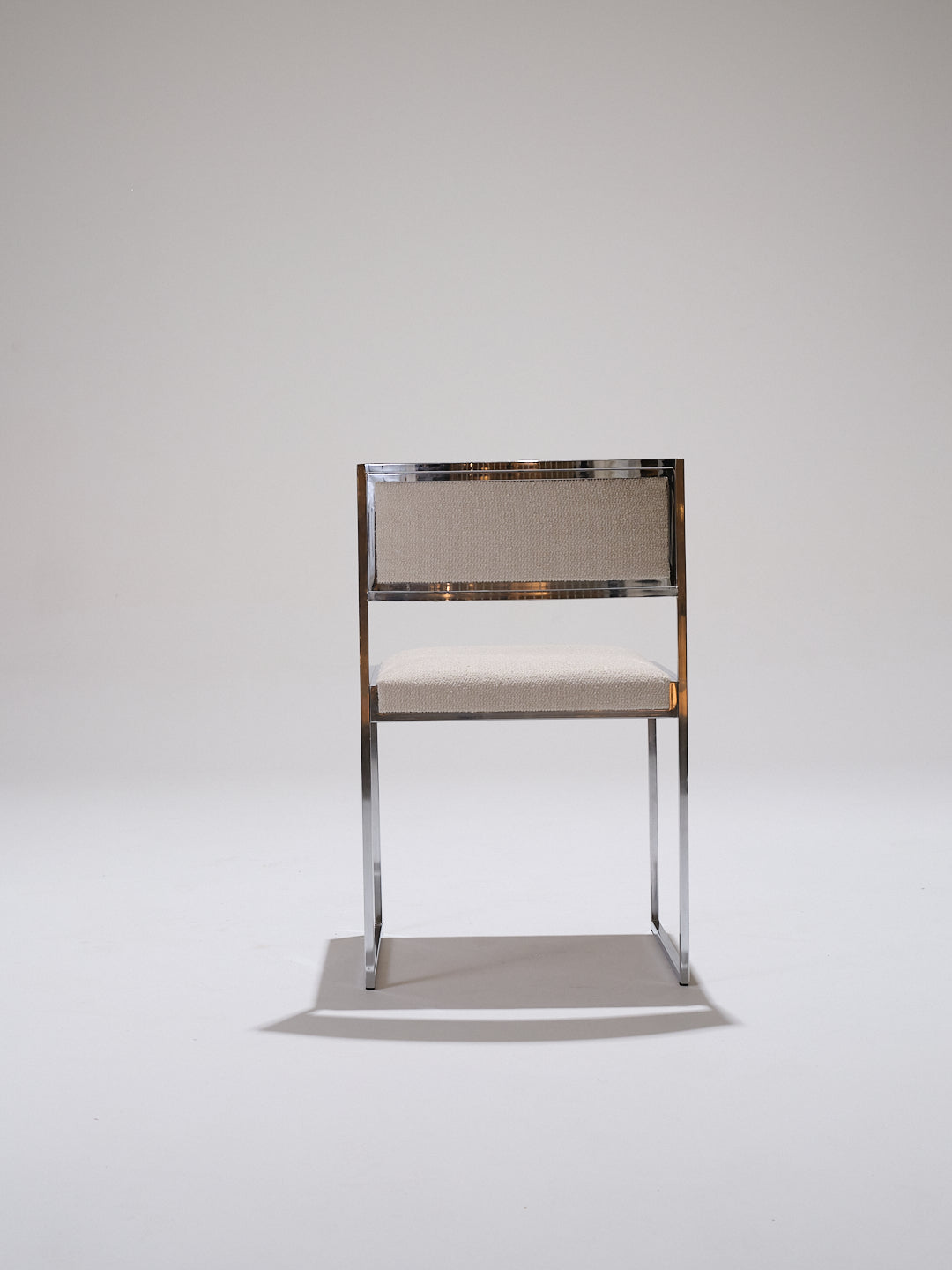 CHAISE EN MÉTAL ET TISSU TEXTURÉ, 1970s