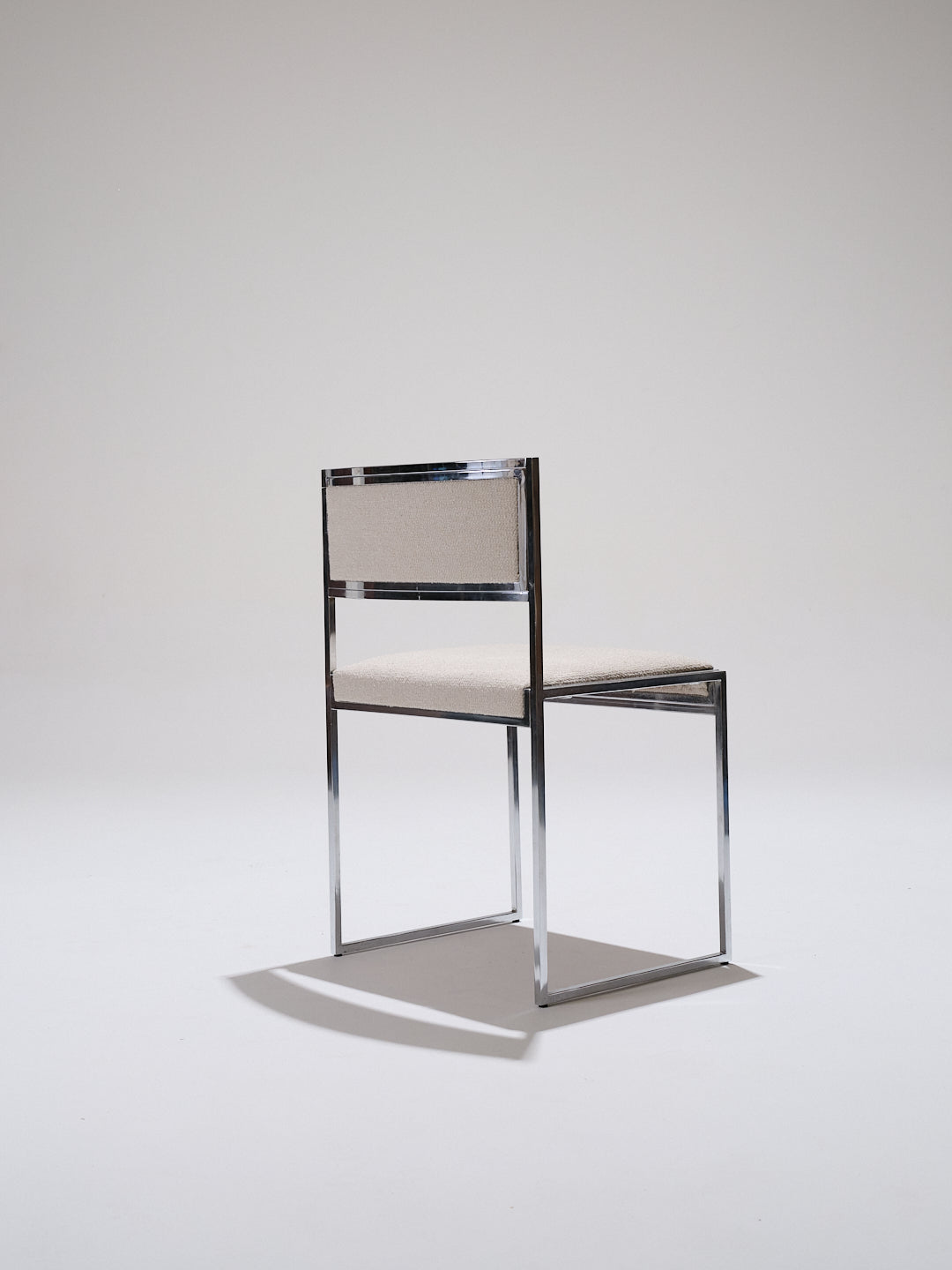 CHAISE EN MÉTAL ET TISSU TEXTURÉ, 1970s