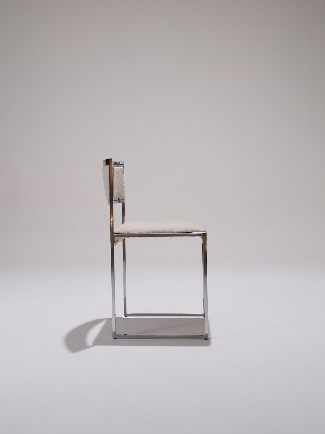 CHAISE EN MÉTAL ET TISSU TEXTURÉ, 1970s