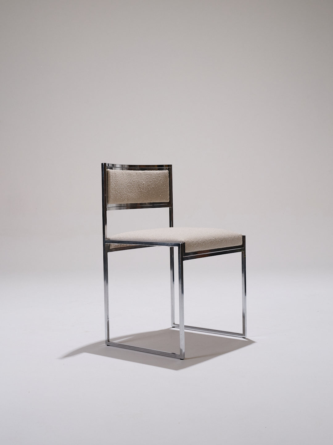 CHAISE EN MÉTAL ET TISSU TEXTURÉ, 1970s