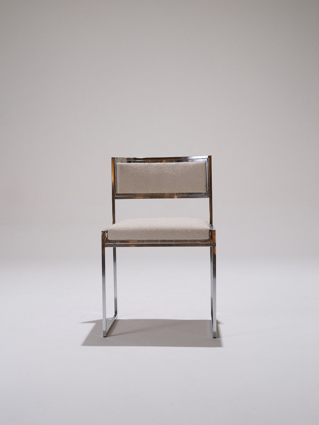 CHAISE EN MÉTAL ET TISSU TEXTURÉ, 1970s