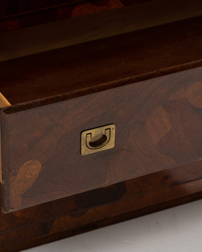 OLIVE WOOD VENEER SIDEBOARD, 1950S