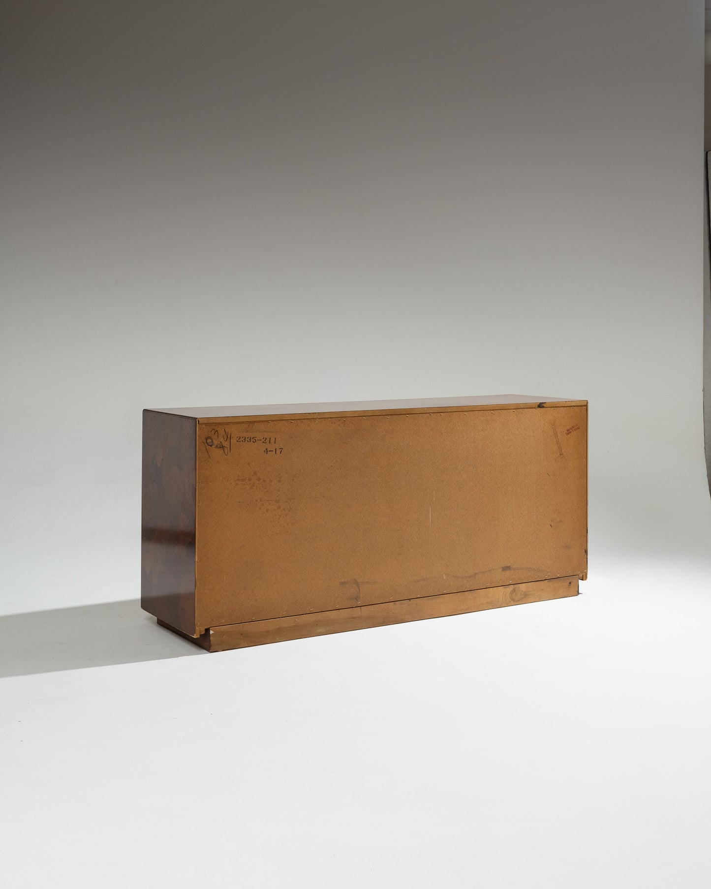 OLIVE WOOD VENEER SIDEBOARD, 1950S