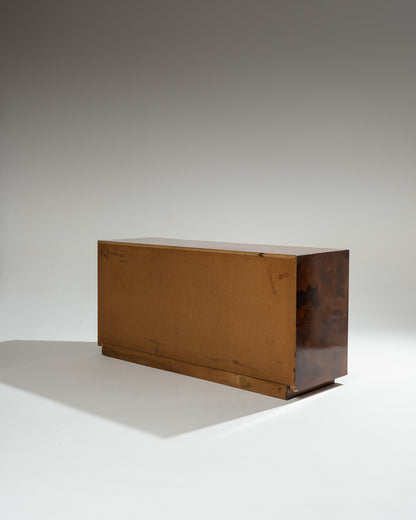 OLIVE WOOD VENEER SIDEBOARD, 1950S