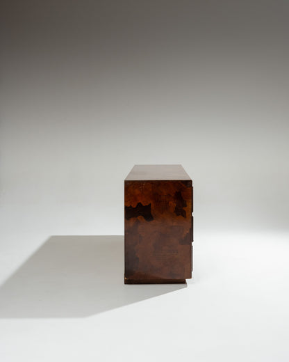 OLIVE WOOD VENEER SIDEBOARD, 1950S